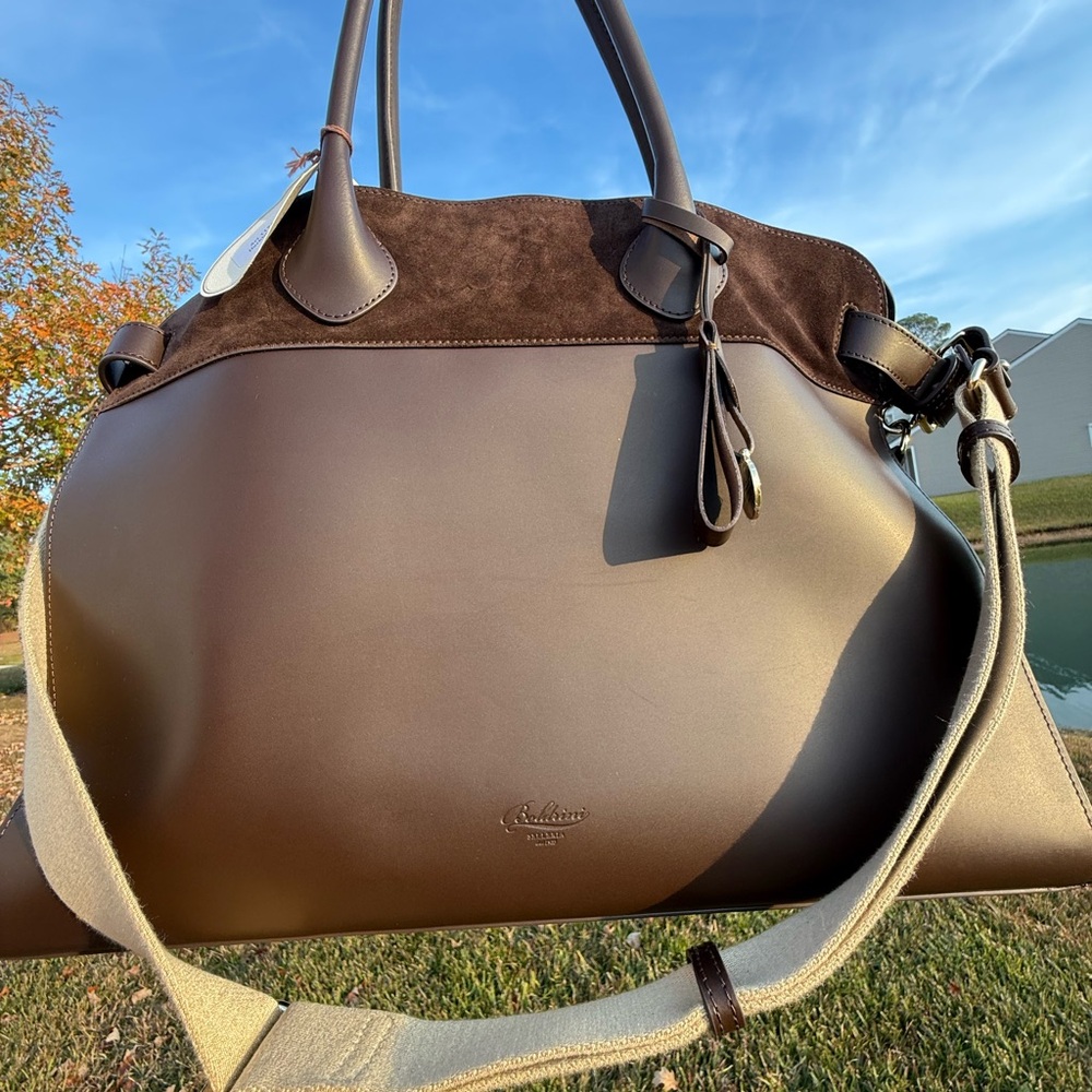 Boldrini Selleria dark brown (the ROW)/ suede tote bag/travel / trending bag - Picture 5 of 16